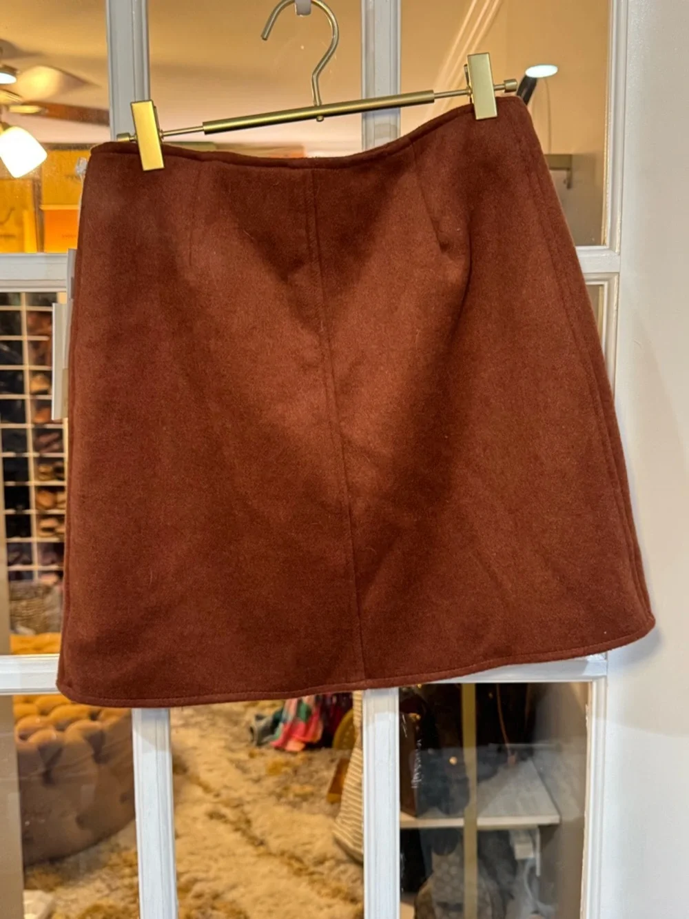 🤎👜 Parker Rust Zip-Front Mini Skirt‎ with gold zipper 👜🤎